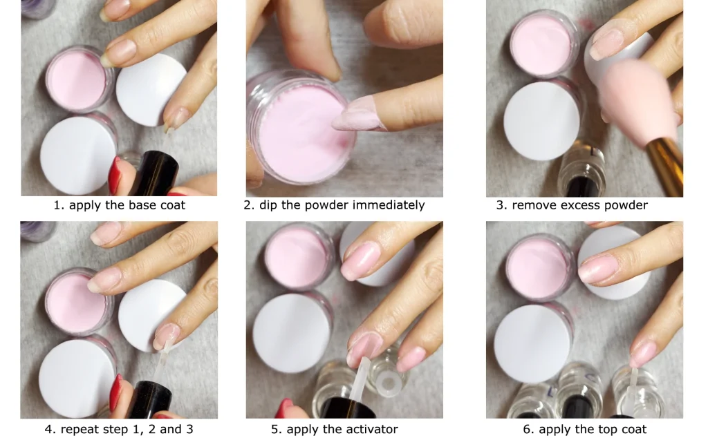 steps on how to do a dip powder manicure